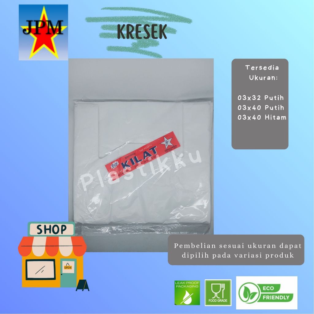Kantong Kresek Putih Hitam Merk Kilat  / Kantong Kresek Putih  / Kantong Kresek Putih   / Kantong Kr