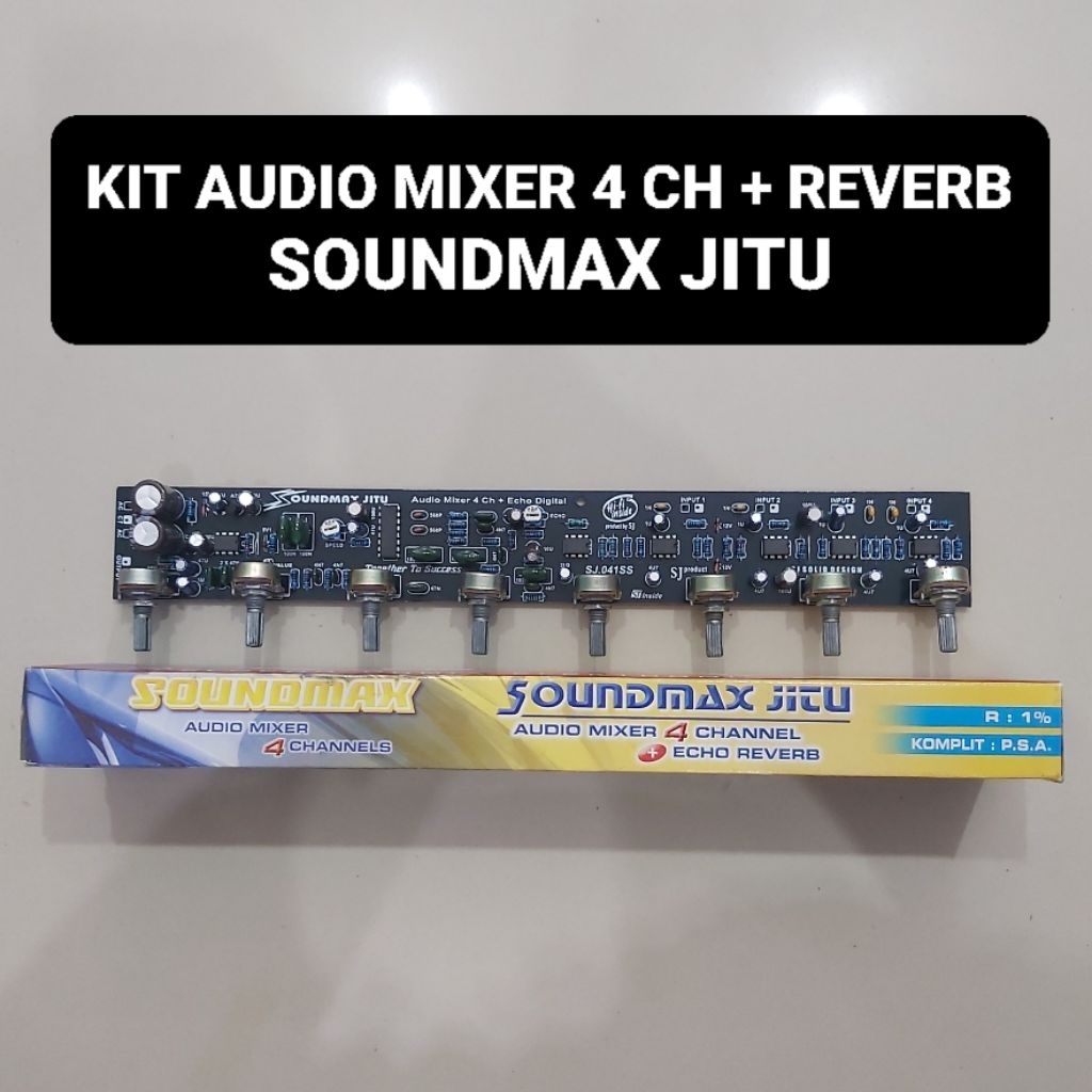 Kit Audio Mixer SOUNDMAX JITU 4 Channel + Echo Reverb