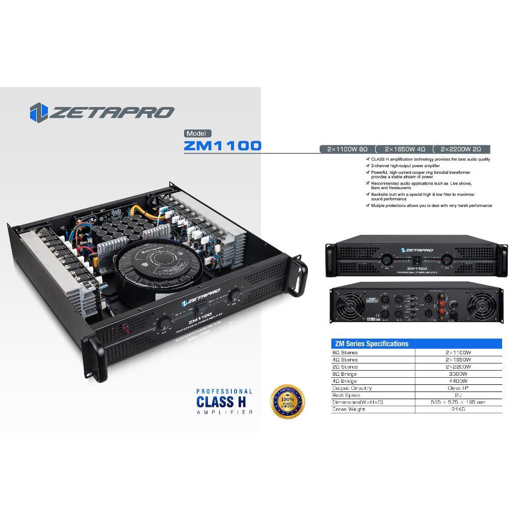 POWER ZETAPRO ZM1100 / Amplifier 2 Channel Zetapro ZM-1100 CLASS-H
