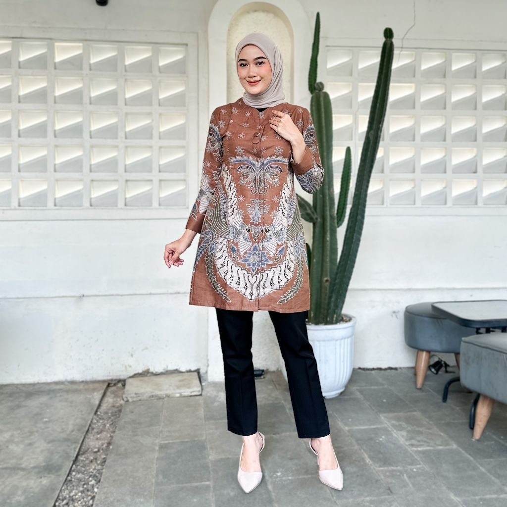 TUNIK BATIK 891 WK BJ 702 ll ATASAN BATIK WANITA ll PAKAIAN BATIK WANITA ll BAJU BATIK