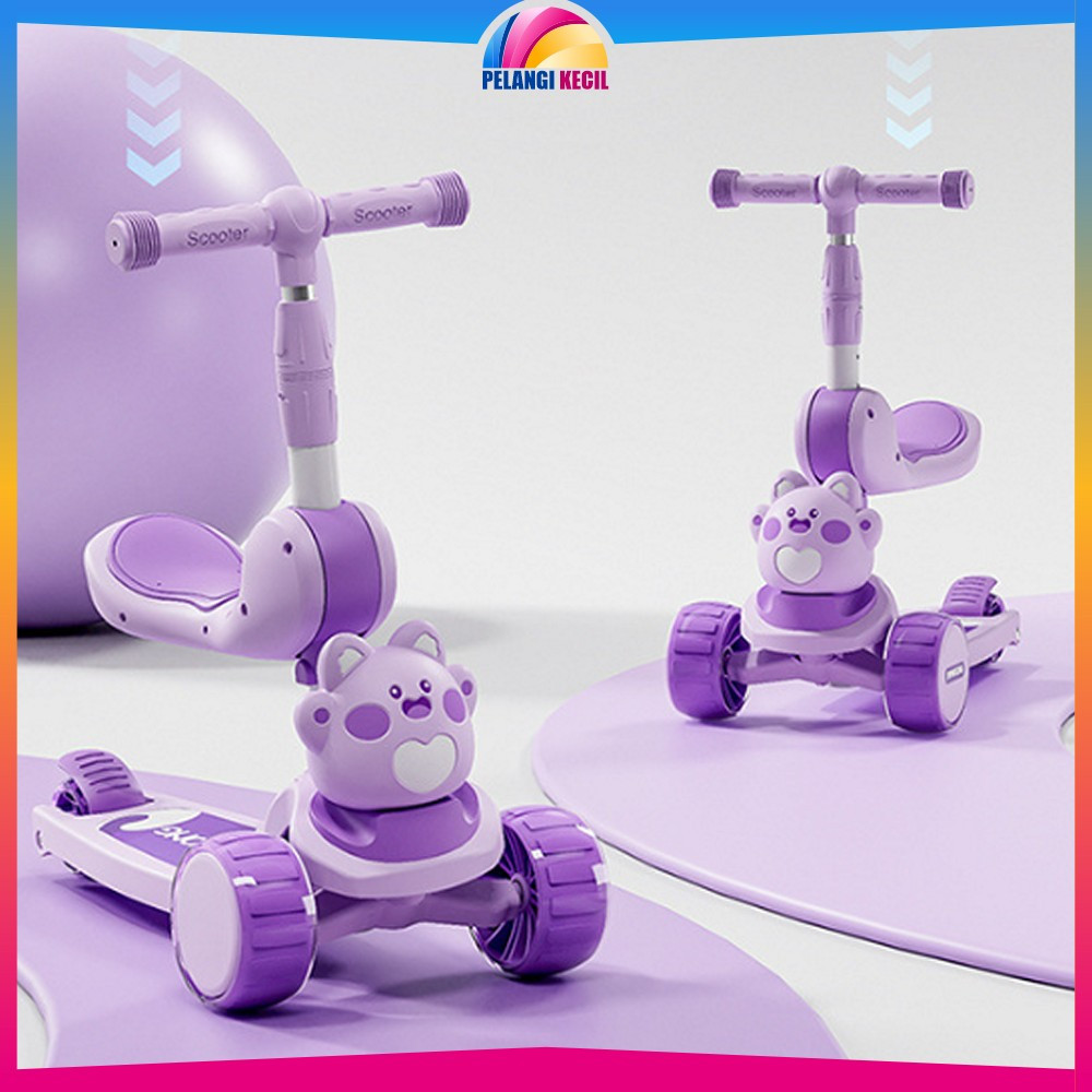 Mainan Anak Skuter Otoped Sepeda Duduk 3 Roda Ada Musik Lagu Lampu / Skuter Sepeda Anak 2in1 Bisa Li