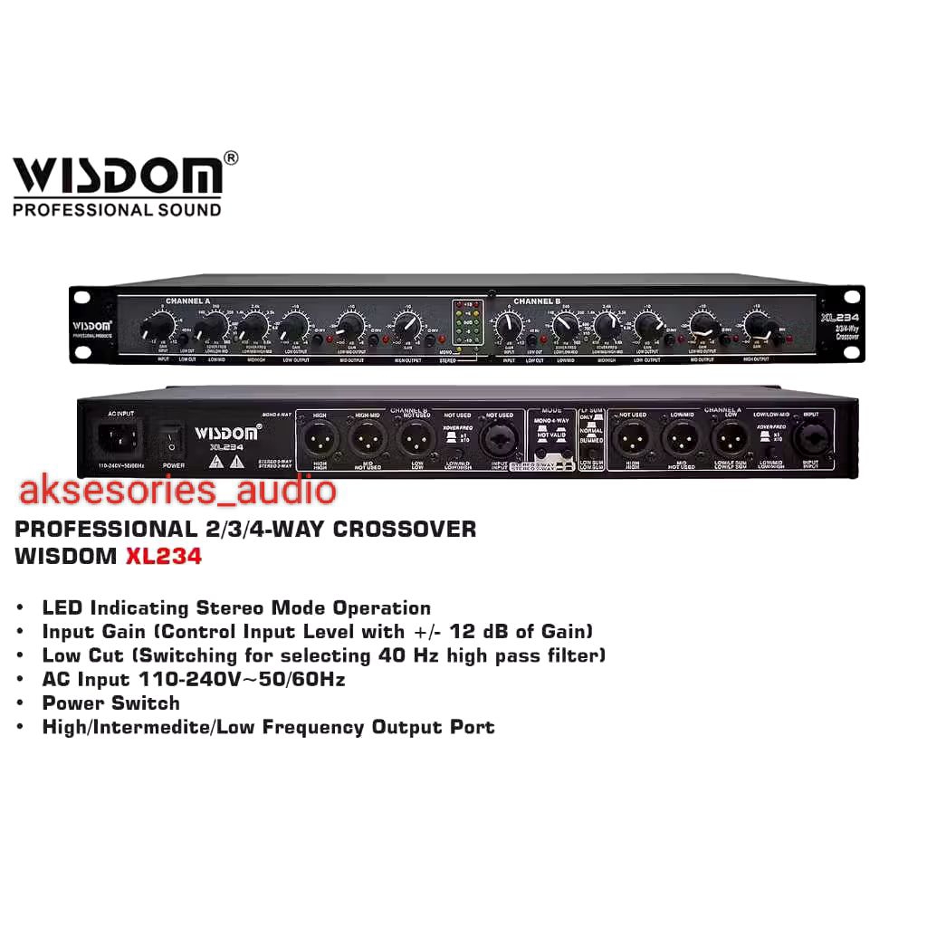 crossover wisdom XL234 crossover aktif wisdom