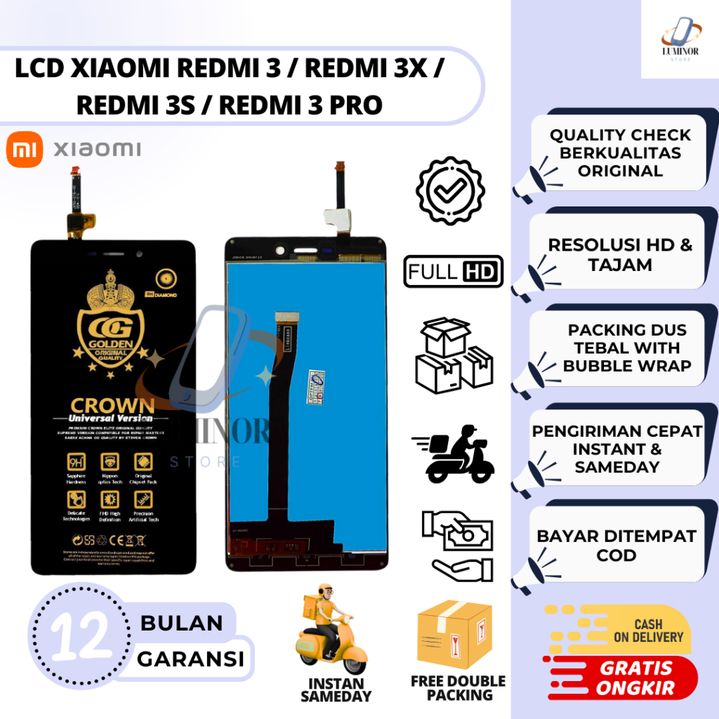 LCD TOUCHSCREEN XIAOMI REDMI 3 / LCD REDMI 3X /LCD REDMI 3S /LCD REDMI 3 PRO COMPLETE ORIGINAL