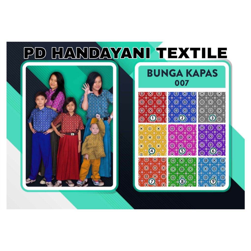 KAIN BATIK SERAGAM SEKOLAH PAUD / TK MOTIF BUNGA KAPAS / 0,50cm