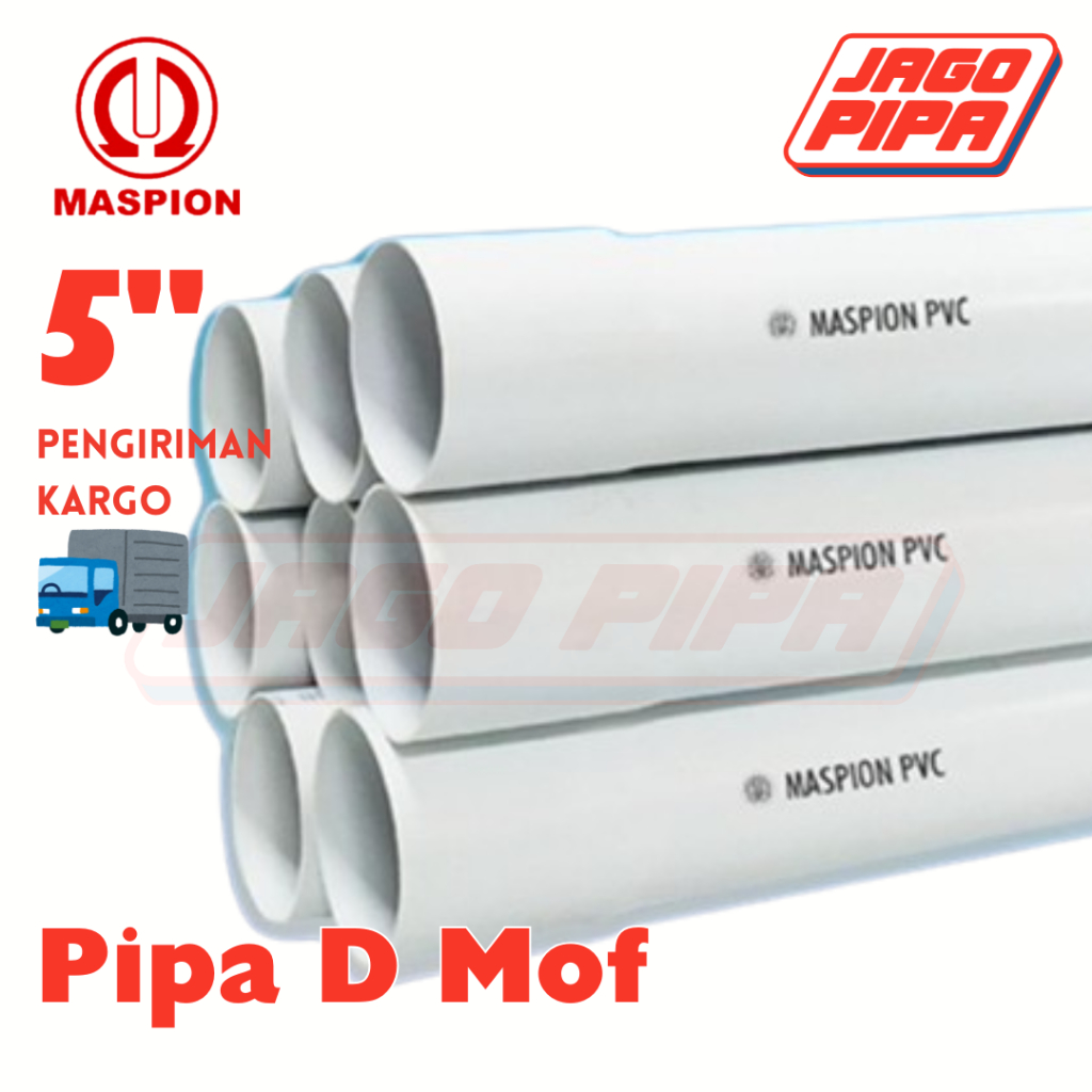 Maspion Pipa D 5 Inch Putih MOF PVC 4 Meter Paralon 5" PUTIH