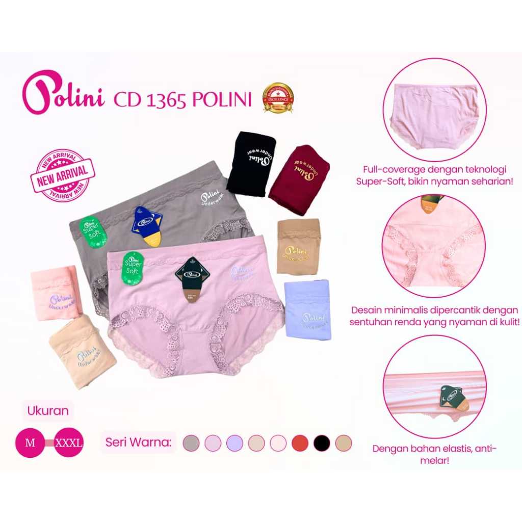 CELANA DALAM WANITA KATUN SUPER SOFT POLINI CD PEREMPUAN IMPORT POLINI