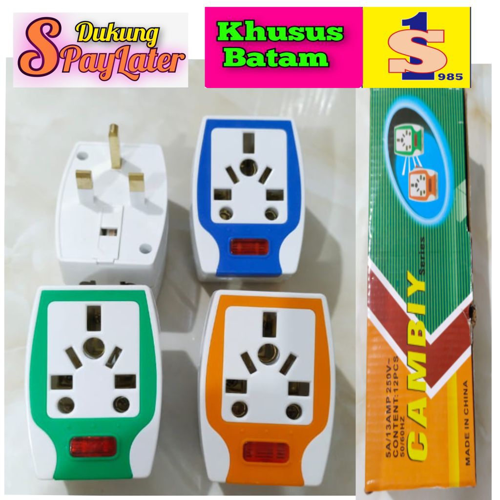 Cok kombinasi 3pin/saklar T serbaguna 3kaki+lampu/STOP KONTAK KOMBINASI (KHUSUS BATAM)