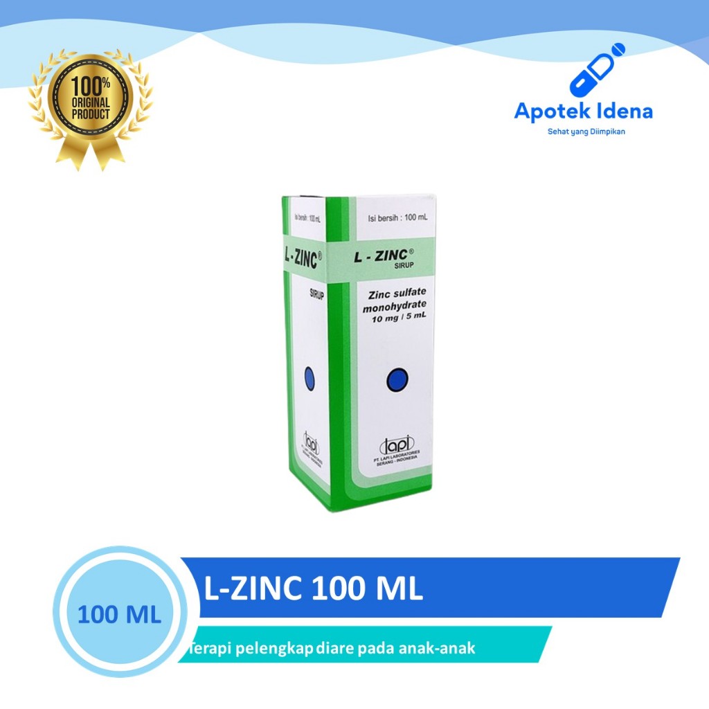L ZINC SIRUP 100 ML Suplemen Untuk Obat Diare Bayi & Anak