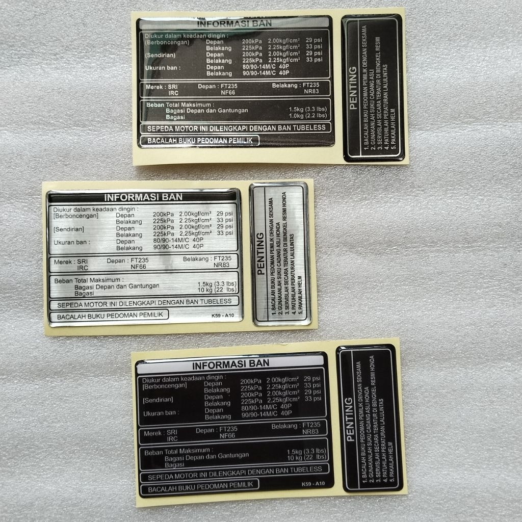 STIKER WARNING HONDA STICKER WARNING HONDA TIMBUL