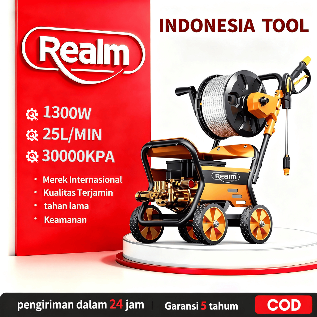 Reaim 1300W Steam Jet Cleaner High Pressure Quiet