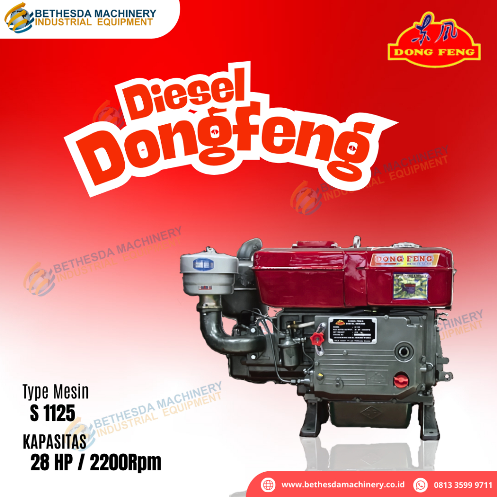 Mesin Diesel Dong Feng 30 Hp / 30 Pk Penggerak solar S 1125 TT