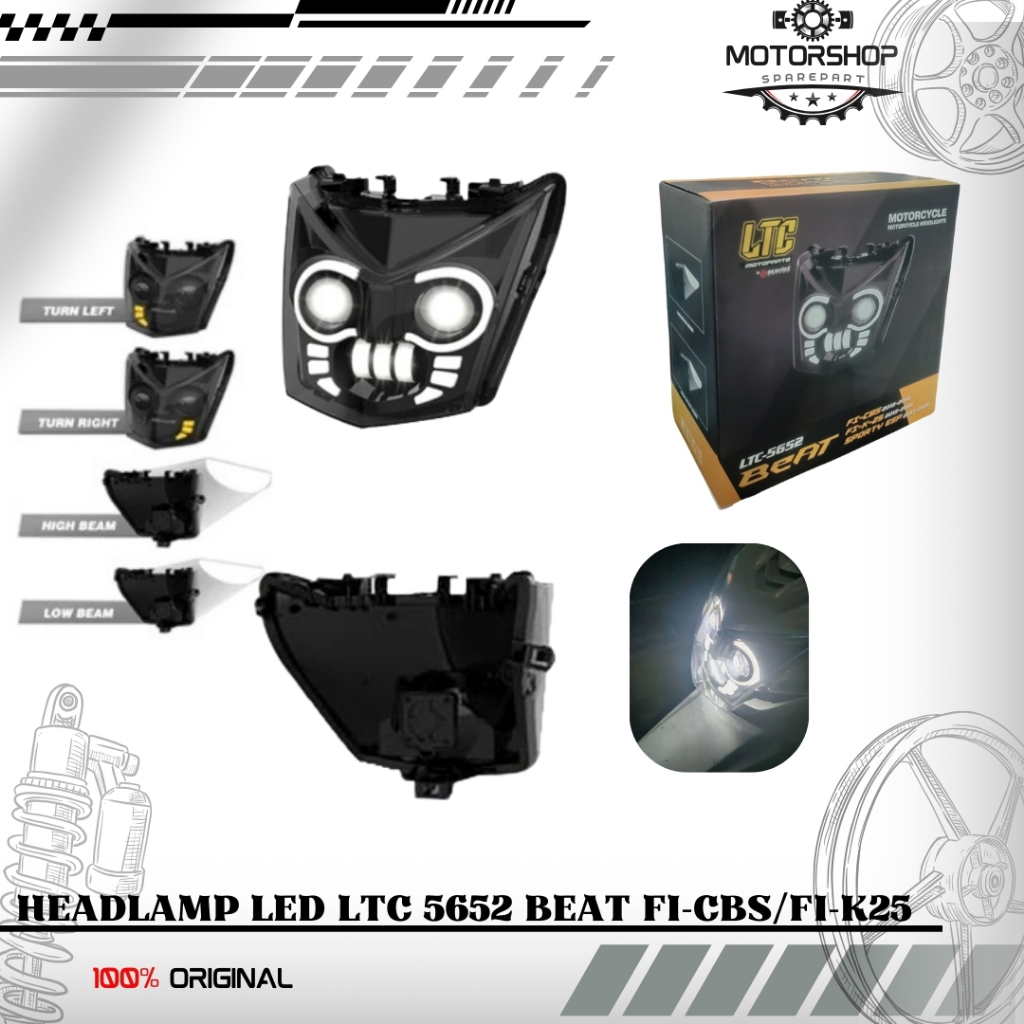 LTC - Headlamp LED Lampu Depan 5652 Beat FI-CBS F1-K25 Sporty ESP Tahun 2013-2016