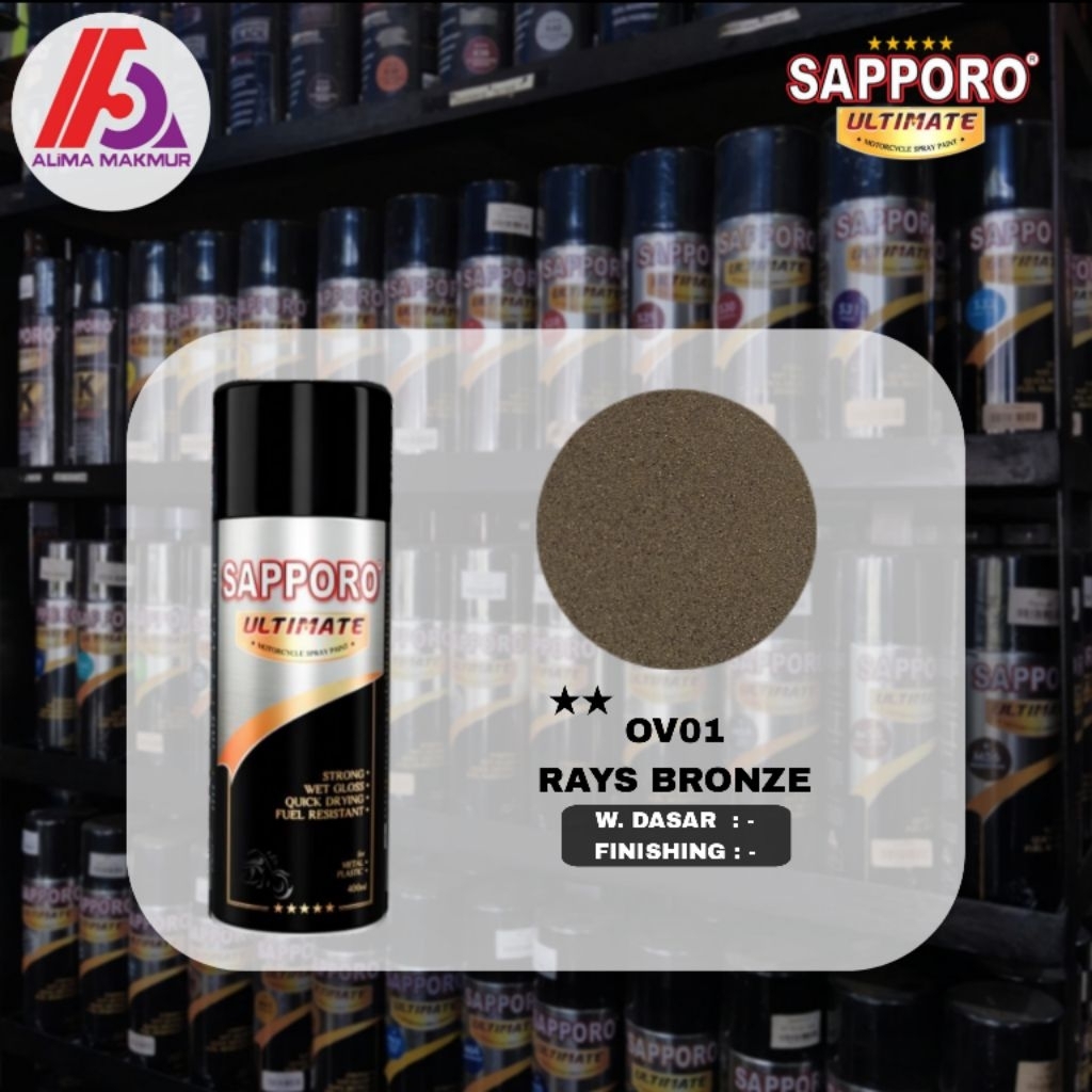 Sapporo Ultimate OV01 Rays Bronze / Pilok Sapporo / Cat Semprot Velg / Cat Velg