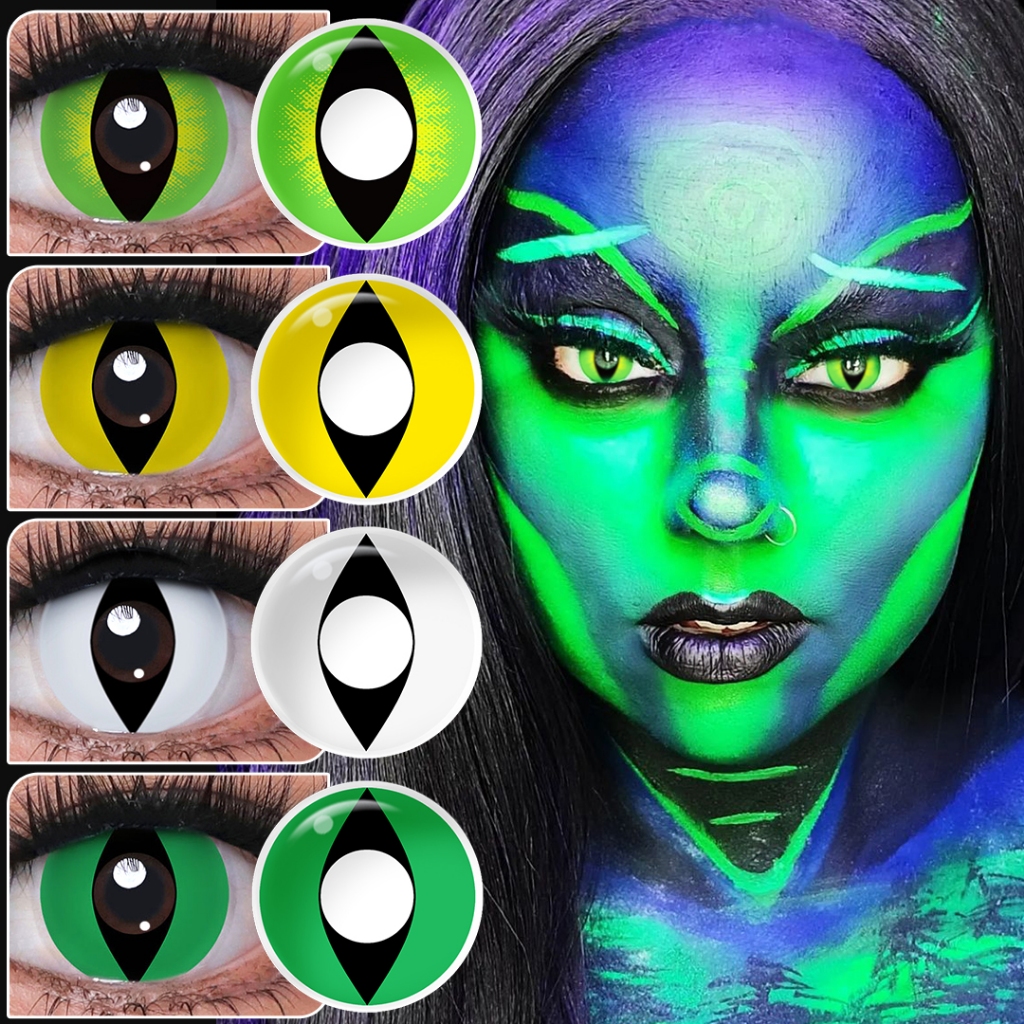 Magister White Cat Eye Softlens Cosplay halloween putih hitam Karakter manga anime Naruto Colored Le