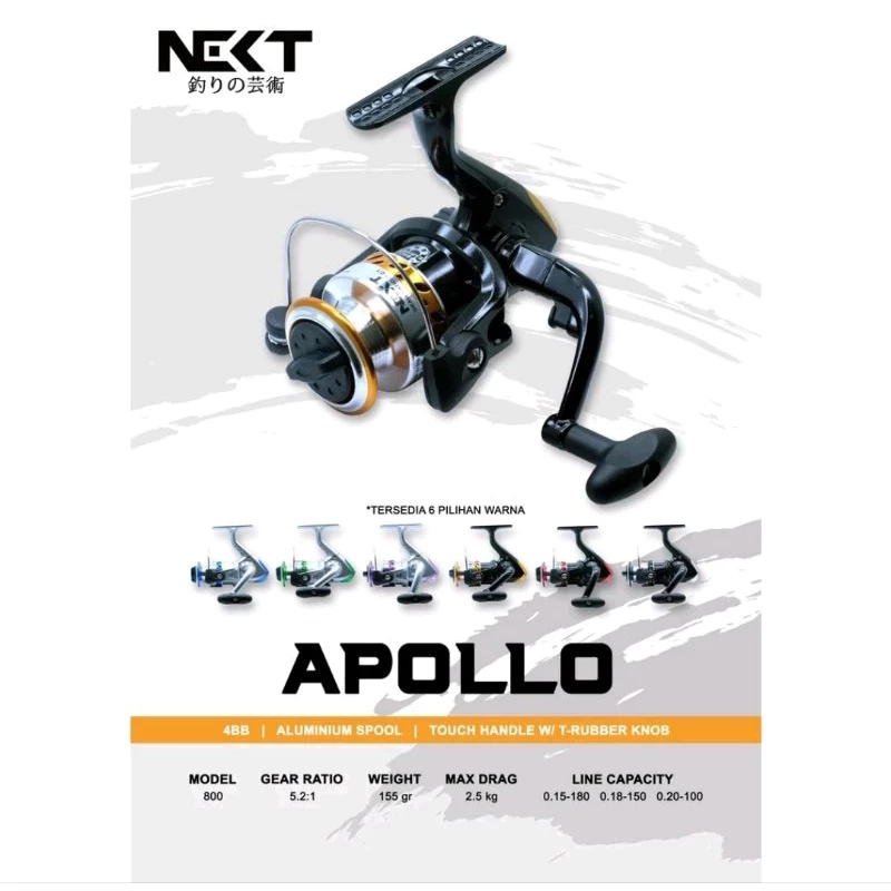 NEW REEL PANCING NEXT APOLLO 800 (4 BEARING) SPOOL ALUMUNIUM MURAH