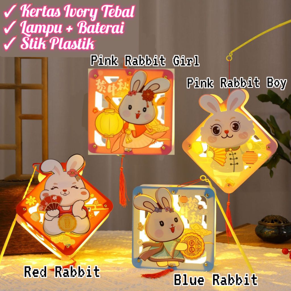 DIY Lampion Kelinci / Kupu-Kupu / Ikan / Bunga Teratai (Lantern Mooncake Festival kue bulan capgomeh