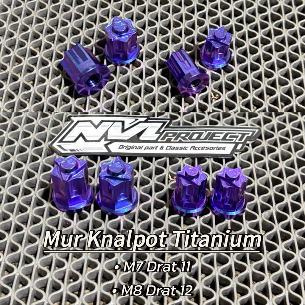 Baut Mur knalpot Titanium Gr5 Cb GL Mp Tiger Dll M7 M8 Drat 11 12
