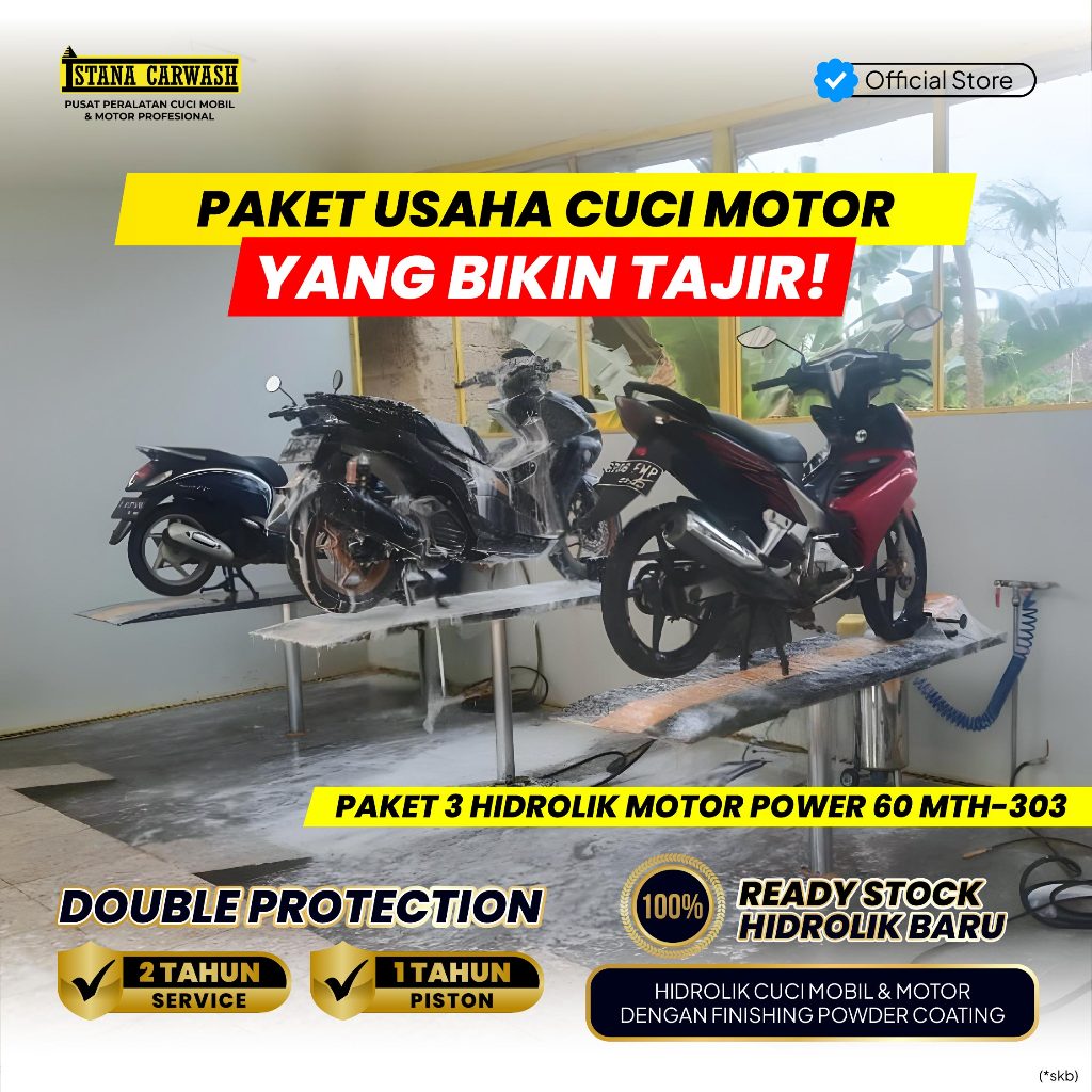 Paket Peralatan Usaha Cuci Steam Motor Hidrolik MTH-303 IKAME