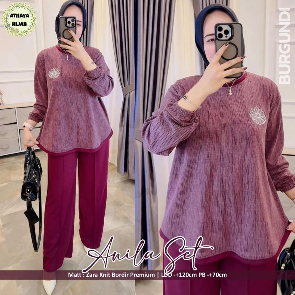 ANILA SET BY ATHAYA/SET CELANA WANITA KNIT ORI BEST SELLER