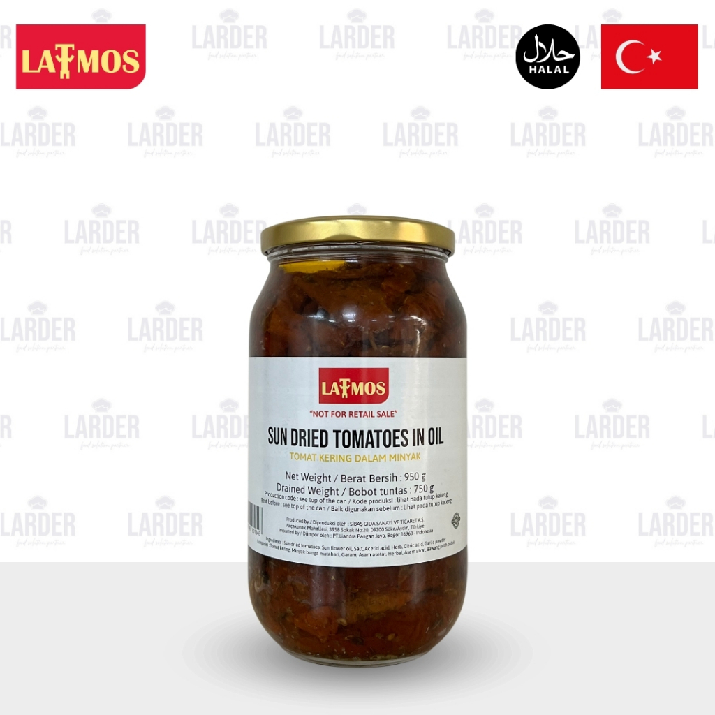 

Latmos Sundried Tomatoes in Oil 950 gram | Tomat Kering dalam Minyak 100% Natural