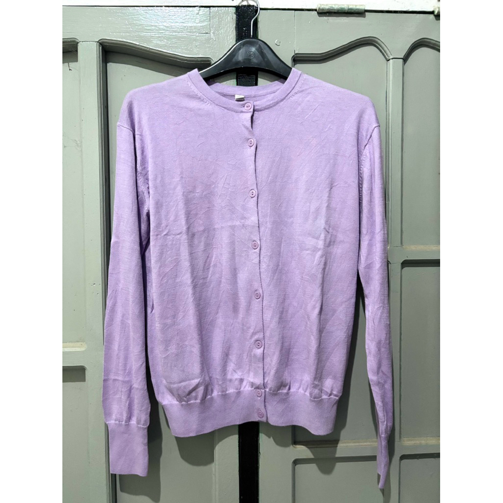 cardigan uniqlo lilac