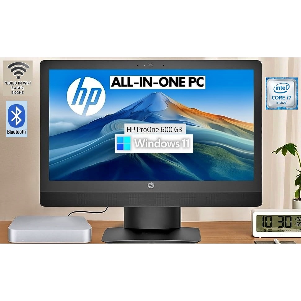 HP ProOne 600 G3 All-In-One PC HP AIO Core i7 Gen 6 RAM 32GB SSD 1TB WIFI Bluetooth IPS 22" Win 11