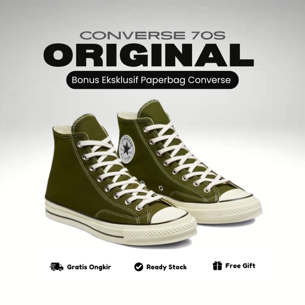 (BONUS PAPERBAG) Converse 70s Hi Chuck Taylor Green Field Surplus ORIGINAL