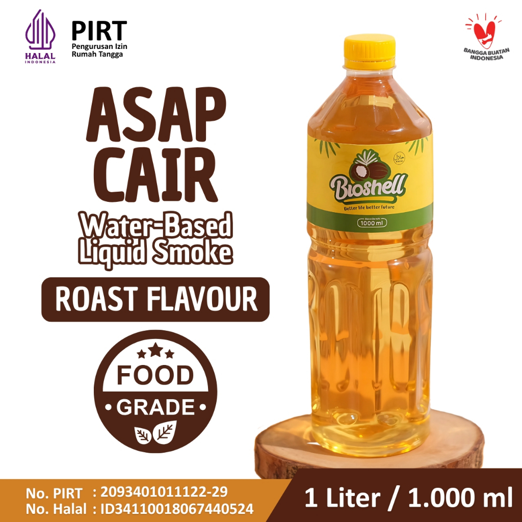 

Bio Shell Liquid Smoke Perisa Asap Cair Tempurung Kelapa 1 Liter FOOD GRADE