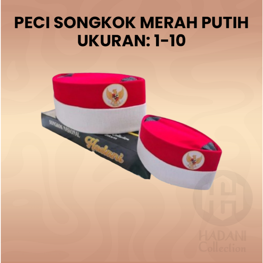 Peci Songkok Merah Putih Logo Garuda