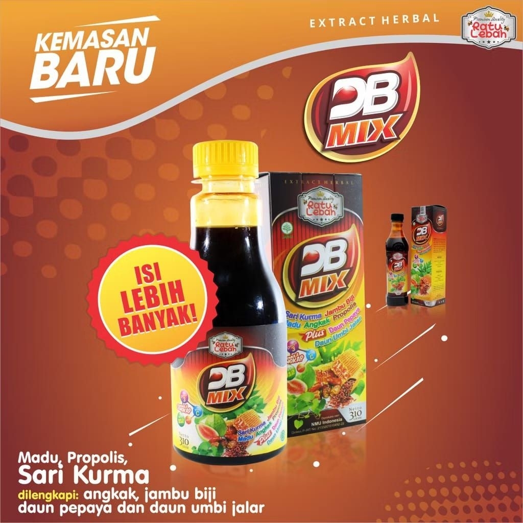 SARI KURMA DB MIX 310 Gr PLUS PROPOLIS & JAMBU BIJI RATU LEBAH 310gr