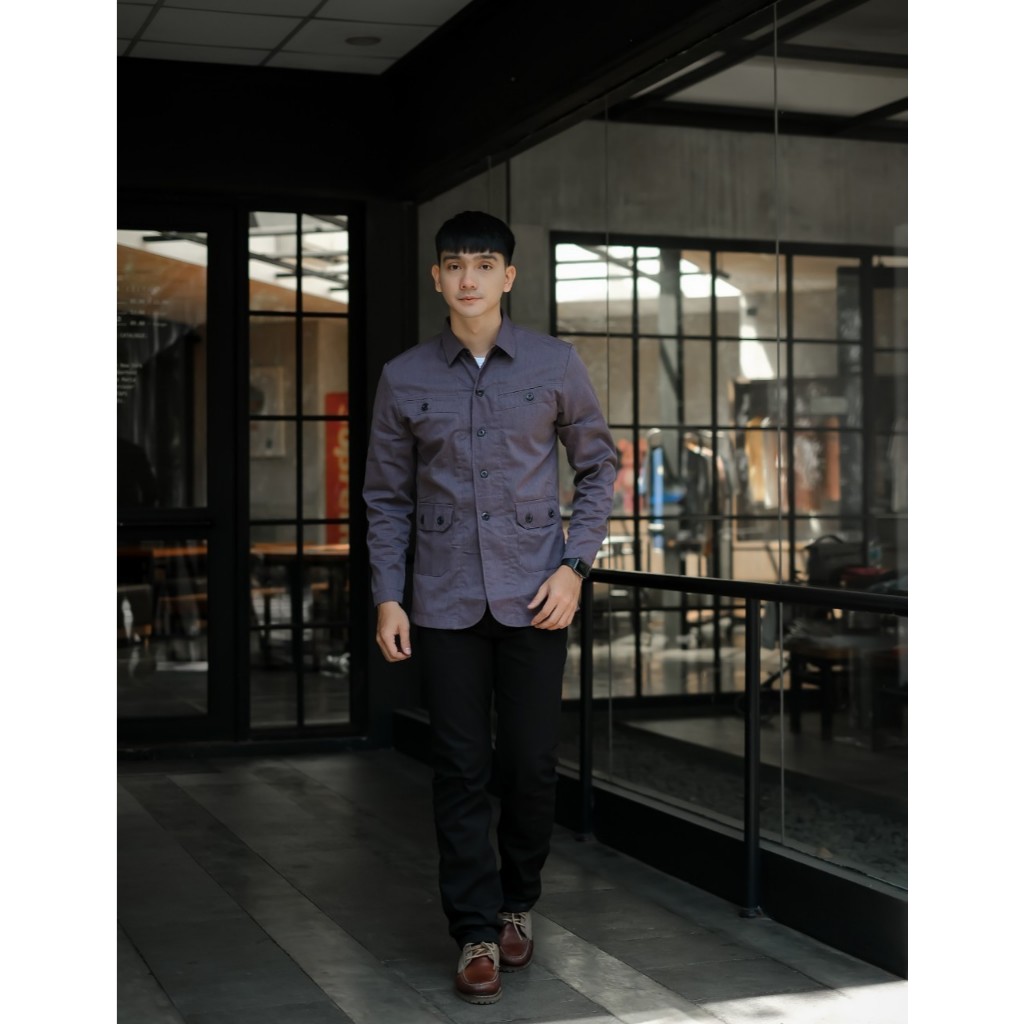 NM Kemjaz Kemeja Jaz Casual Semi Blazer Korean Style Saten Tuil Premium Pria