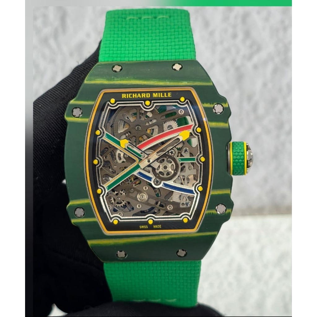 Jam Tangan Richard Alexis Mille Tourbillon Green Dial Swiss Automatic Movement