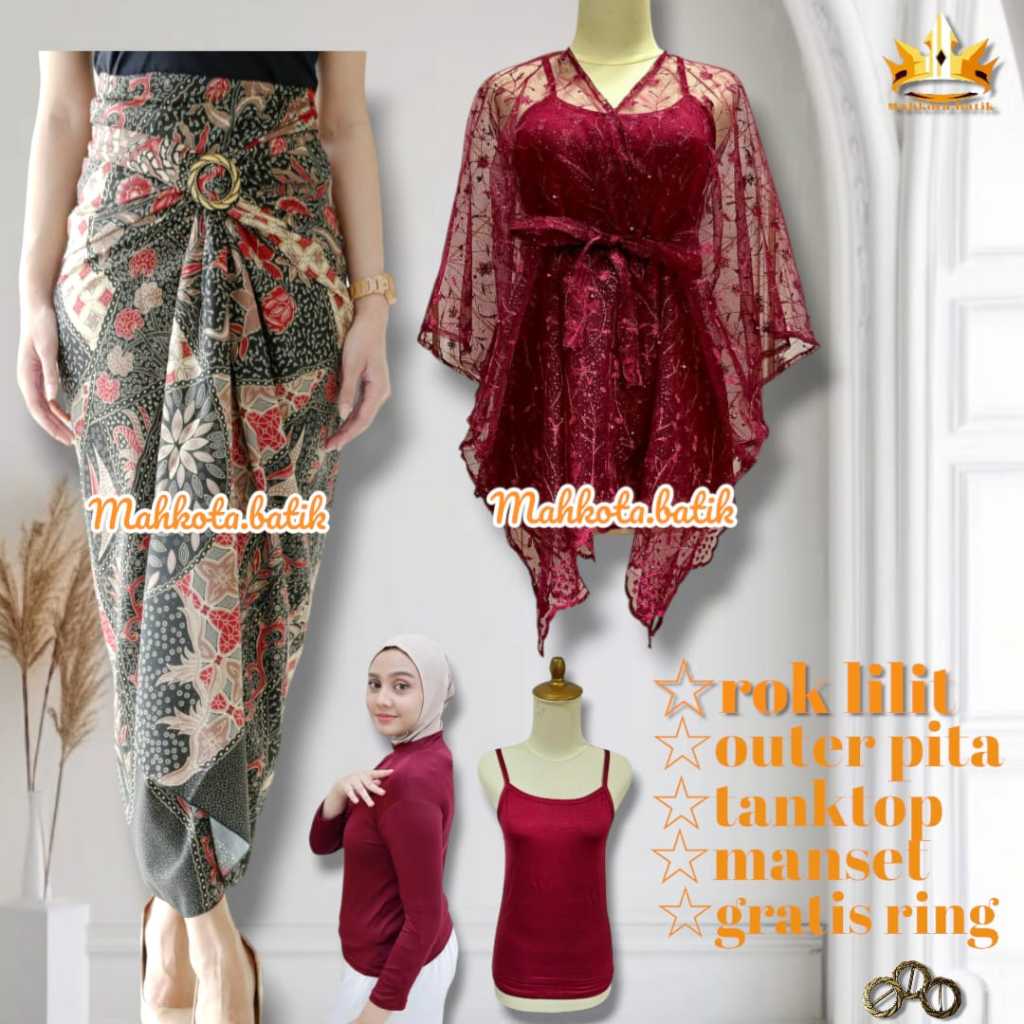 Kebaya Batik Modern Wanita Kekinian Set Kondangan || One Set Kebaya Batik Remaja Kekinian Kondangan