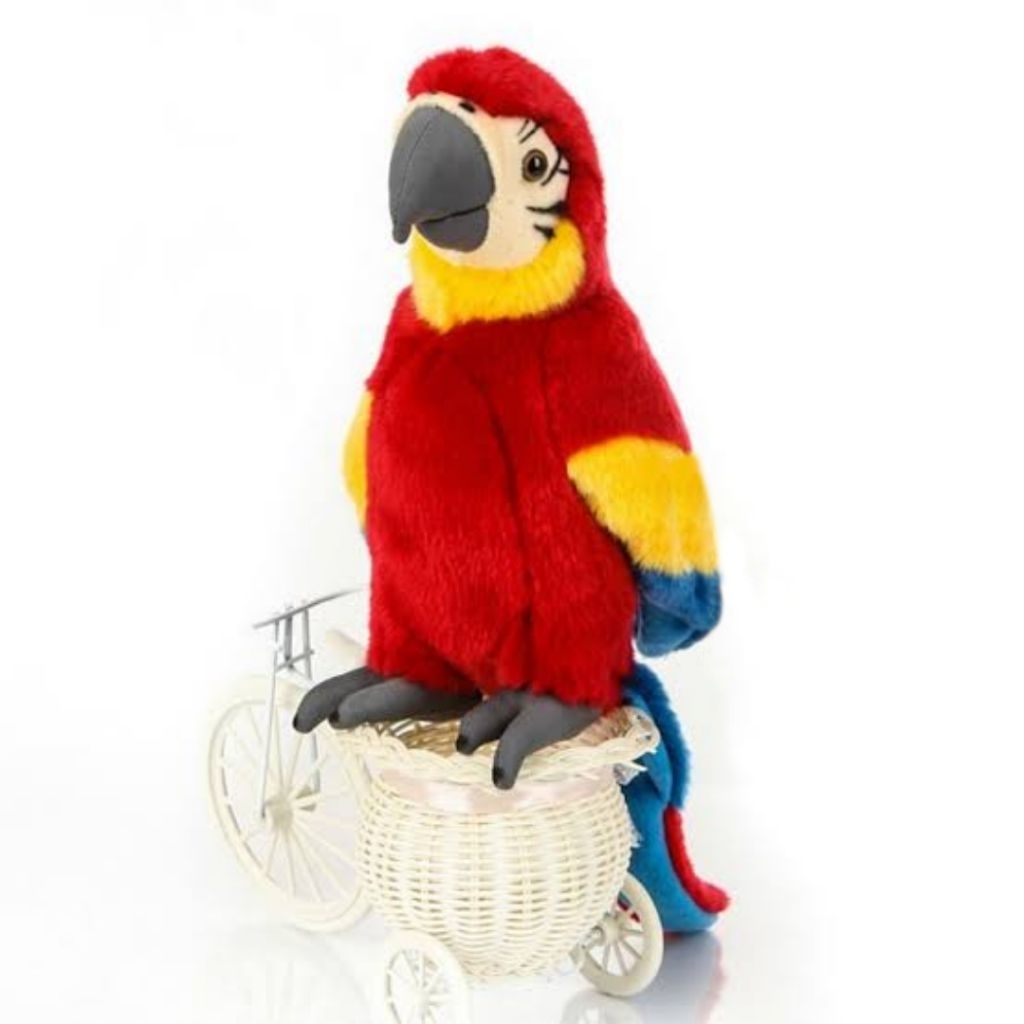 Boneka Burung Macaw Merah import Hongkong Original Red Maccaw Bird Mirip Asli Plush Toys Stuff Plush