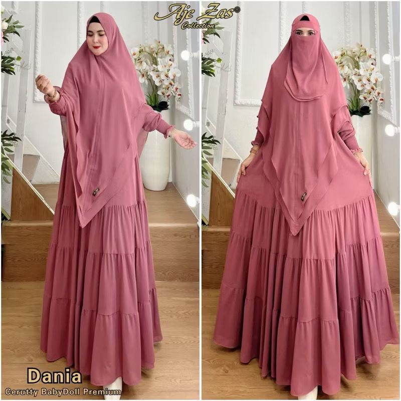 Gamis DANIA Bahan Ceruty ori Aje Zas Collection