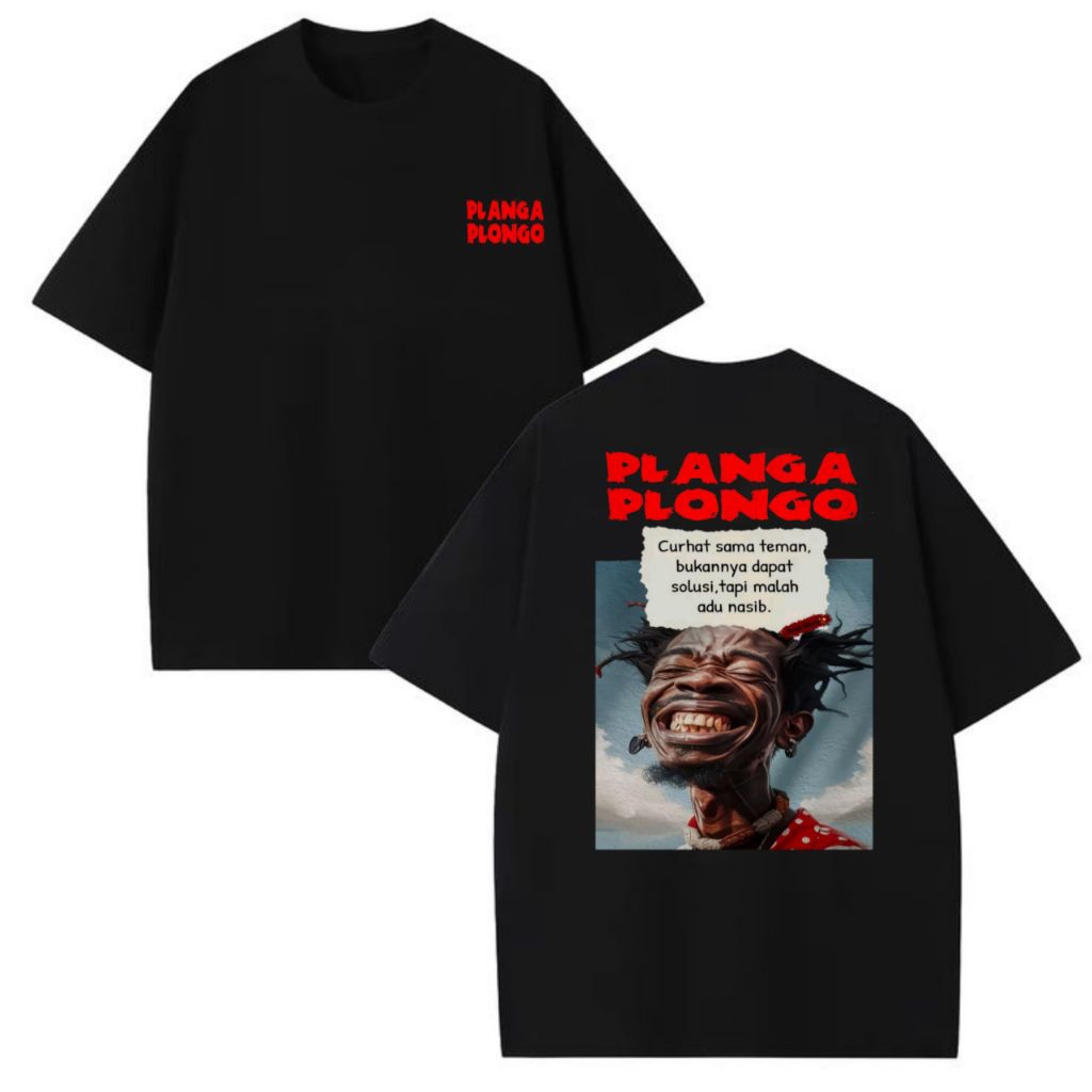 t-shirt PLANGA PLONGO distro kaos pendek hitam combat 24s pria wanita
