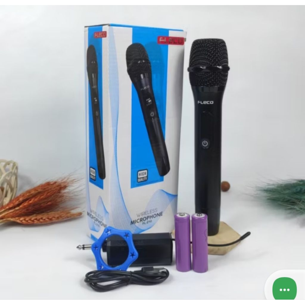 Mikrofon Karaoke Wireless Terbaru Tanpa Kabel Fleco FL-210 Suara Bass Jernih