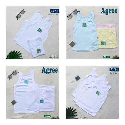 ( 3 Pcs ) Singlet Agree Kids ST 06 | Agree Kaos Dalam Anak Singlet | Kaos | Singlet Anak | Kaos Sing