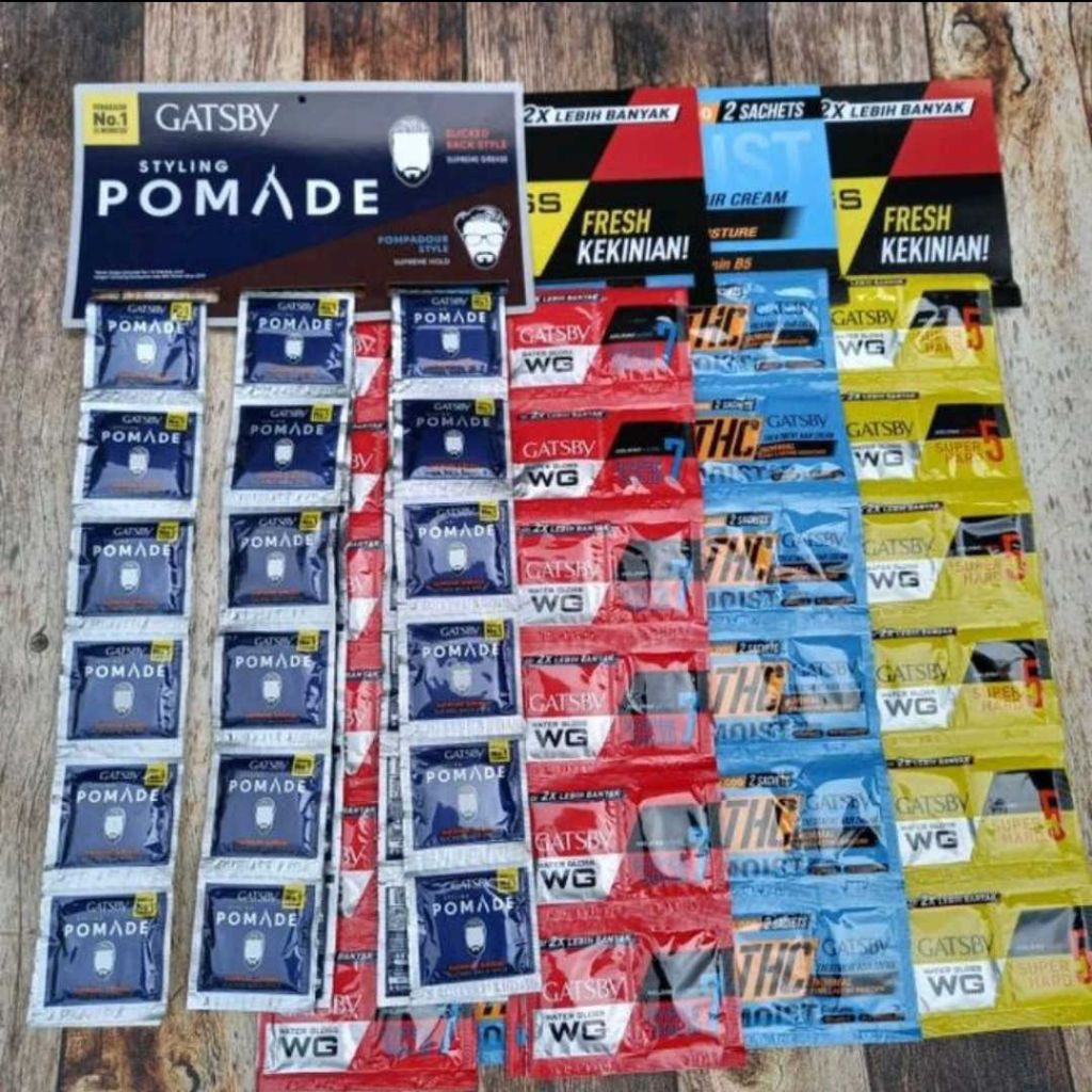 Gatsby Styling Pomade Sachet / Gatsby Water Gloss Sachet - 12 sachet
