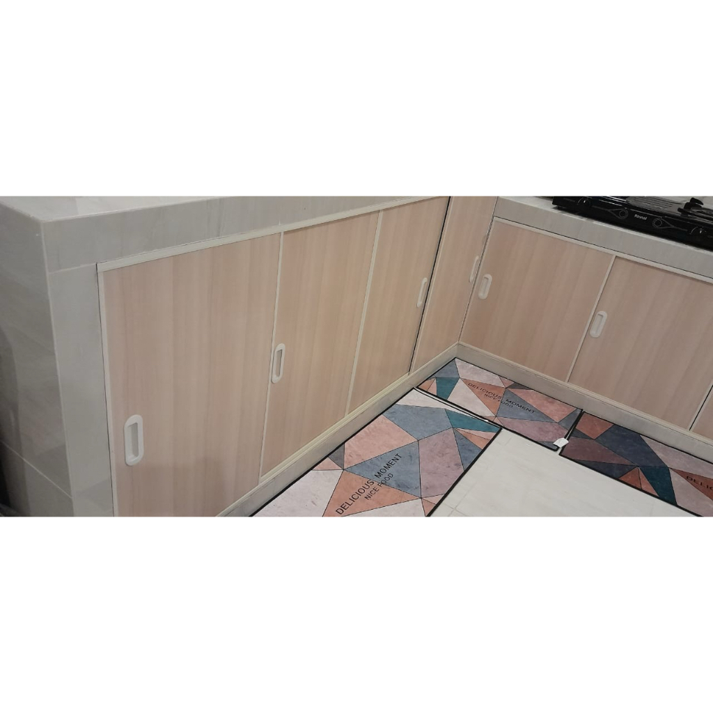 Pintu Geser Kolong Bawah Meja Dapur Murah Bahan PVC Langsung Pasang ukuran tinggi 60 cm s/d 75 cm (C