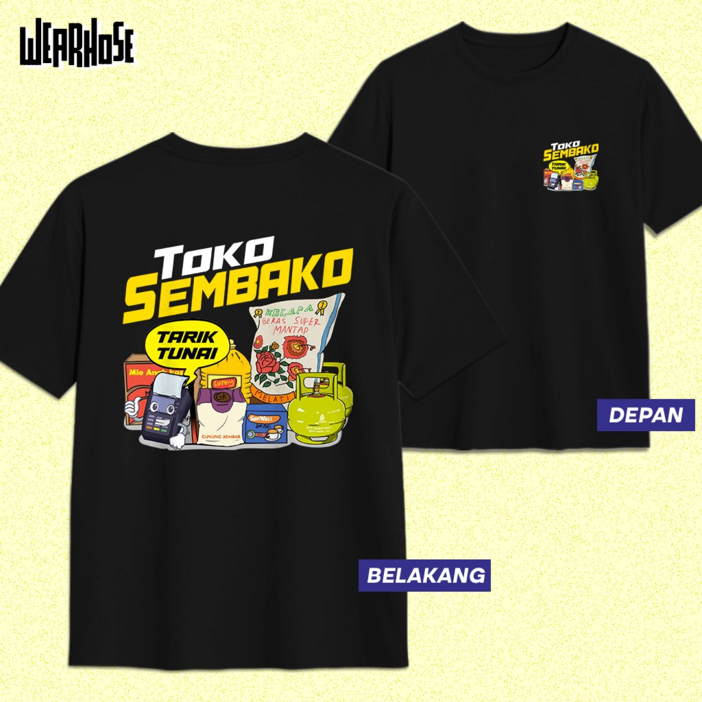 KAOS TOKO SEMBAKO Gratis Ganti Nama Kios/Warung Kaos Warung Distro Unisex Pria Wanita Dewasa Unisex 