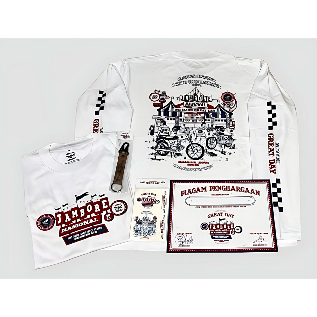 kaos acara JAMNAS HCCI XXII Bandung tangan panjang long sleeve adem halus tidak gerah cb 100 cb 125 