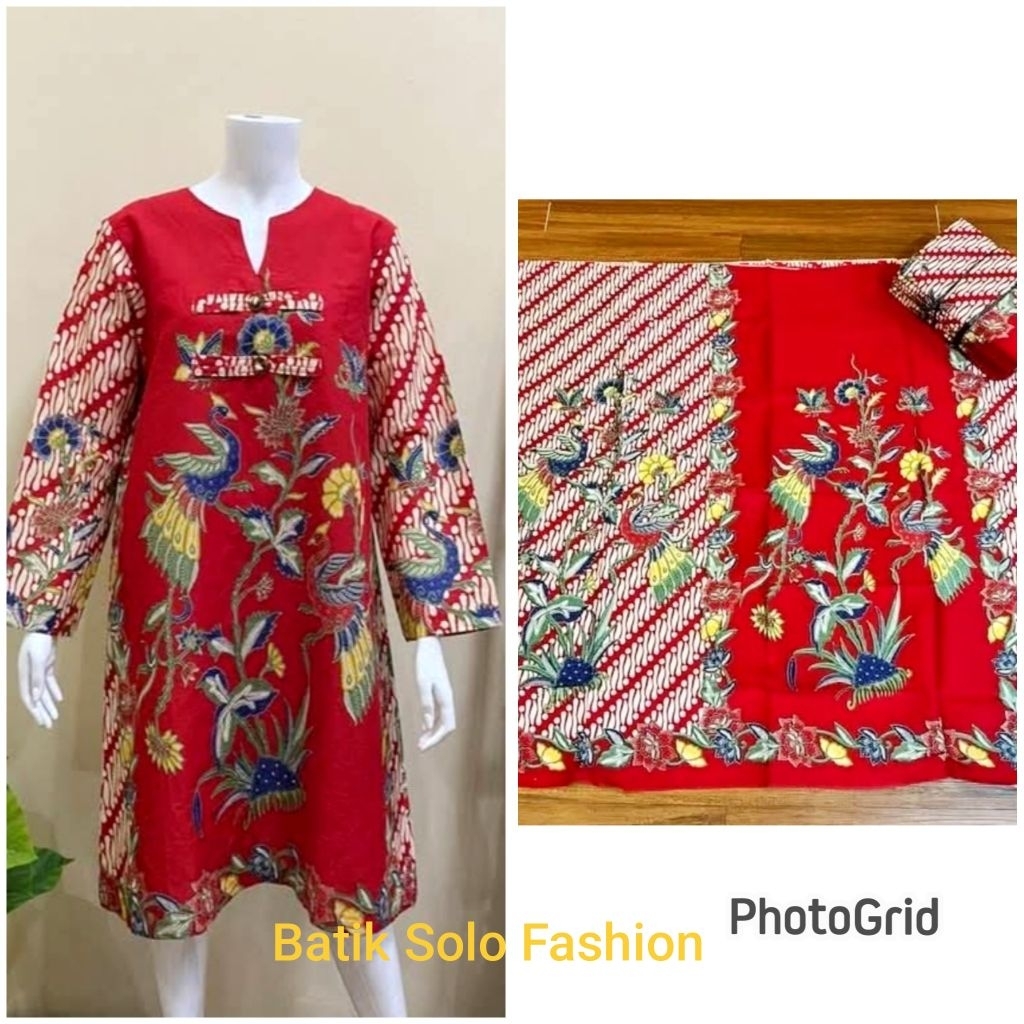 Kain Batik Katun Encim Motif Burung Merak