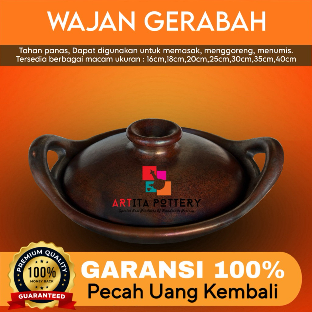 WAJAN 35CM GERABAH TANAH LIAT BAYAT