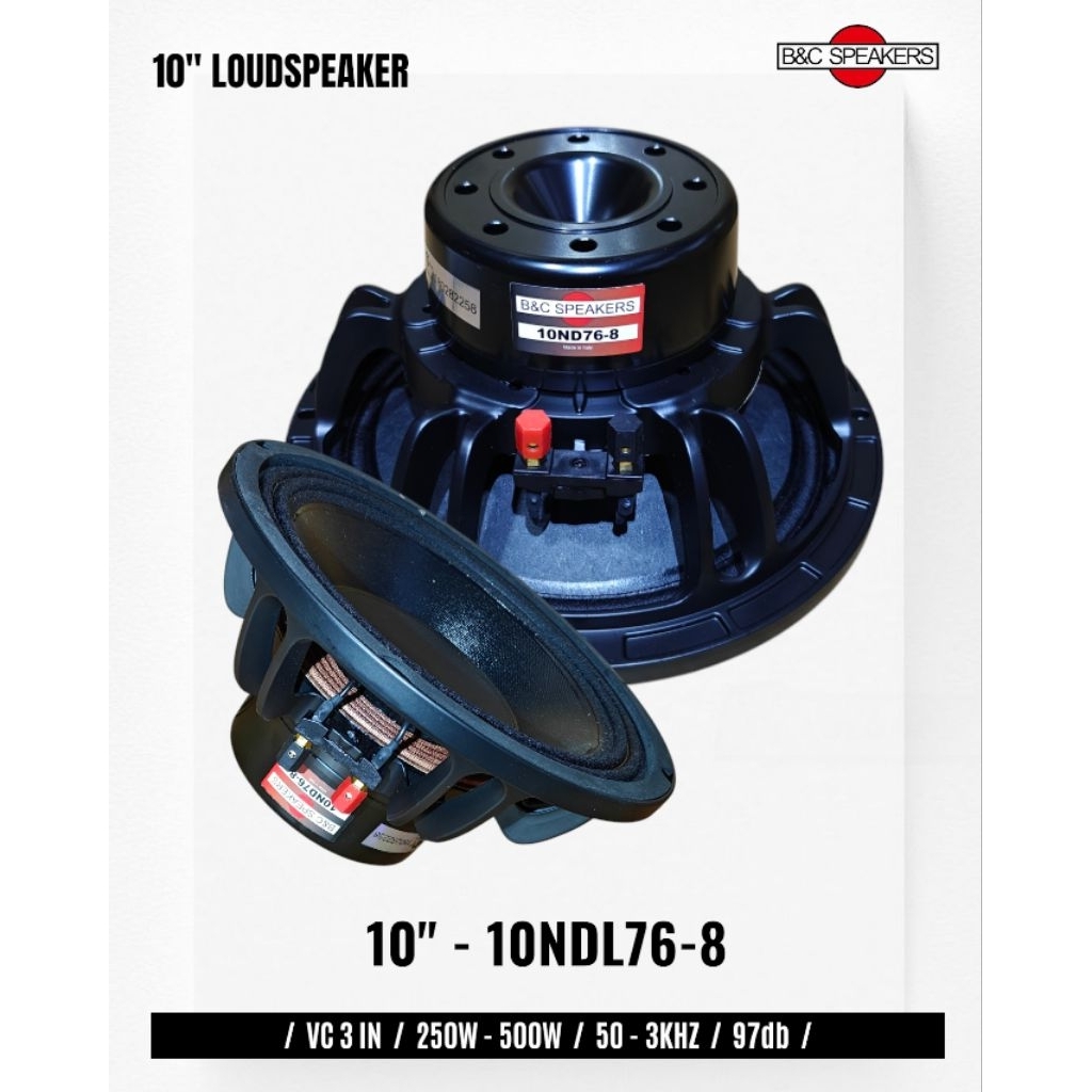 Komponen Speaker / 10 Inch / BNC 10NDL76-8 Neo / VC 3 IN / 10 NDL 76 10NDL NDL76 Neodymium 8Ohm / 97