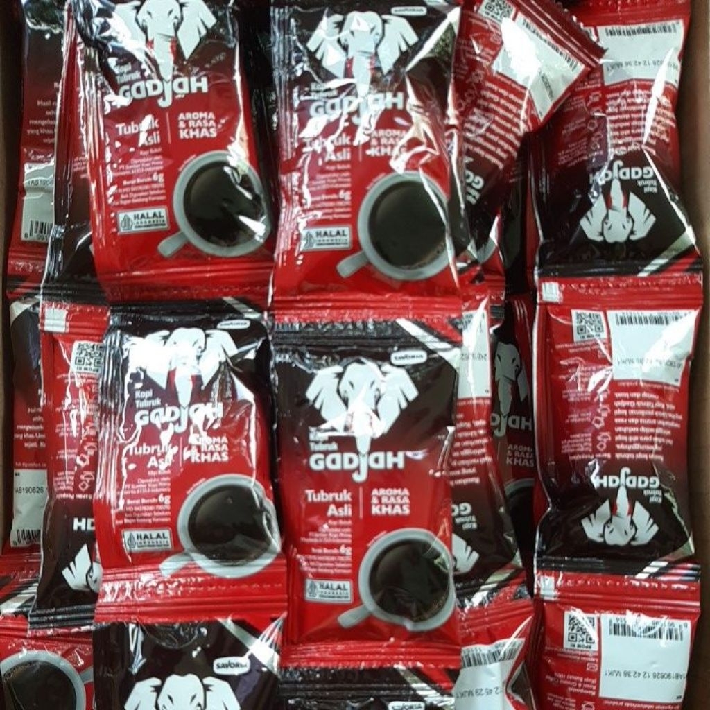 Kopi Gajah Renteng @ 6 gram (isi 20 sachet), tanpa gula