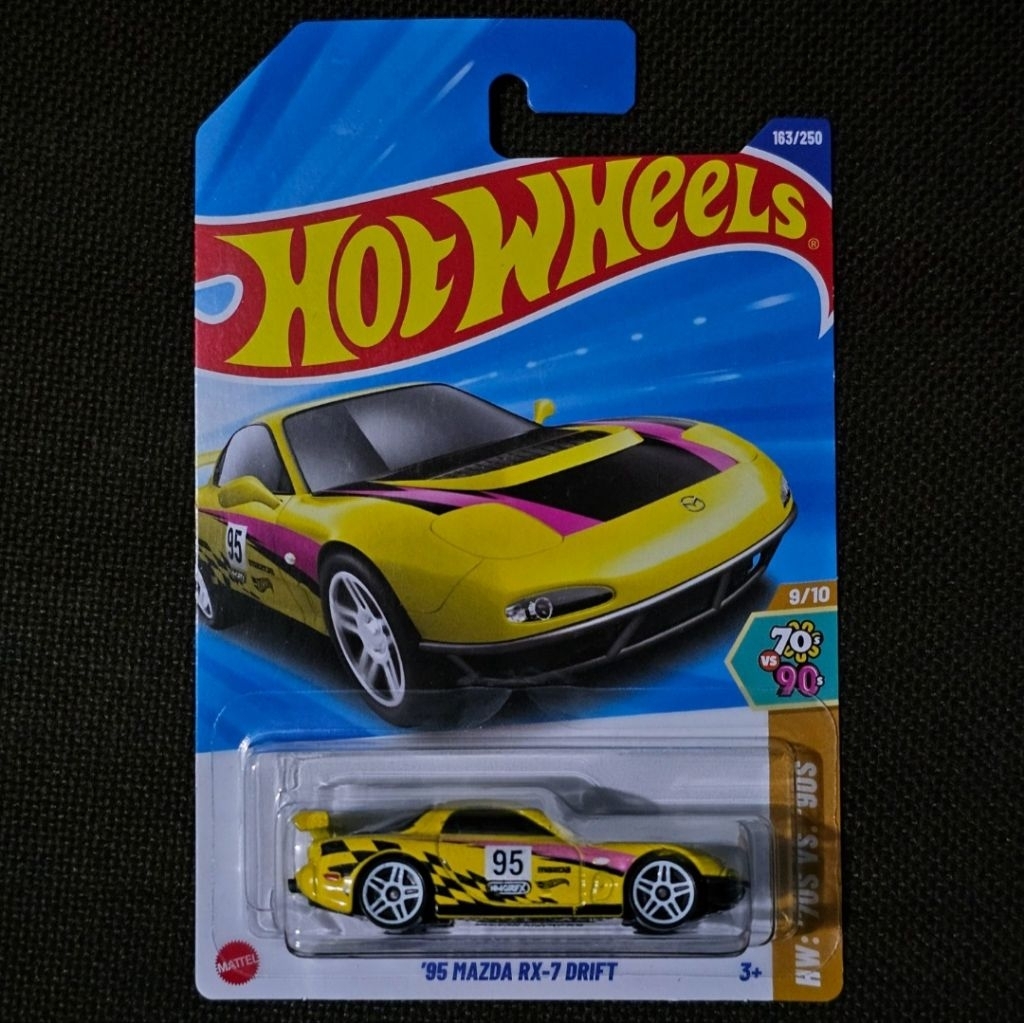 Hot Wheels 95 Mazda RX7 Drift Yellow