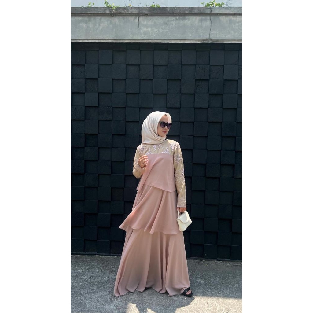 Tazkia dress by Cutmadyna✔️gamis kondangan, gamis brukat