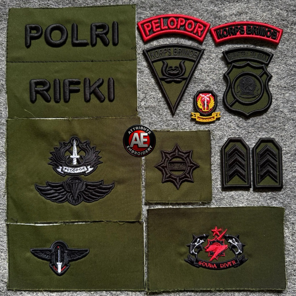 ATRIBUT BRIMOB / PDL LORENG BRIMOB BORDIR TIMBUL & NON TIMBUL