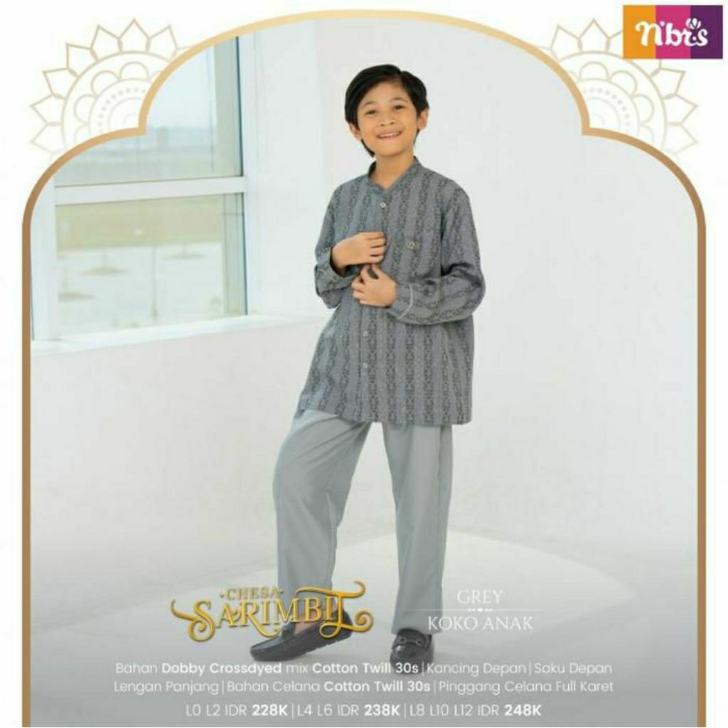 NIBRAS -KOKO ANAK LENGAN PANJANG CHESA GREY